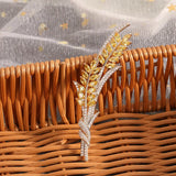 Cubic Zircon Wheat Ear Bridal Brooch Pin