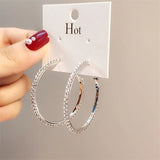 Crystal Rhine Women's Big Round Earrings Gift