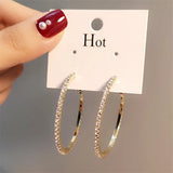 Crystal Rhine Women's Big Round Earrings Gift