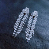 Large Crystal Zircon Pendant Earrings Wedding Jewelry