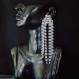 Large Crystal Zircon Pendant Earrings Wedding Jewelry