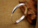Bright Face Open S925 Silver Bracelet for Couple