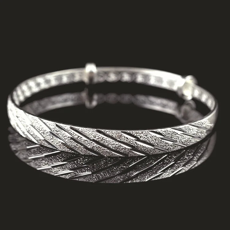 High-Quality S925 Silver Bracelet with Stone Inlay, Suitable for Couples