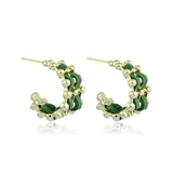 Metal Sense Woven Leather Earrings C-shaped Female