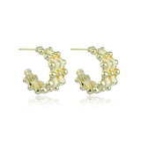Metal Sense Woven Leather Earrings C-shaped Female