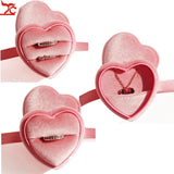 Heart-Shaped Velvet Jewelry Box Display Necklace Ring Box