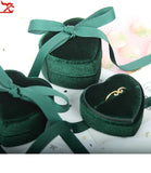 Heart-Shaped Velvet Jewelry Box Display Necklace Ring Box