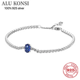 925 Silver Snake Chain Toggle Bracelet for Women