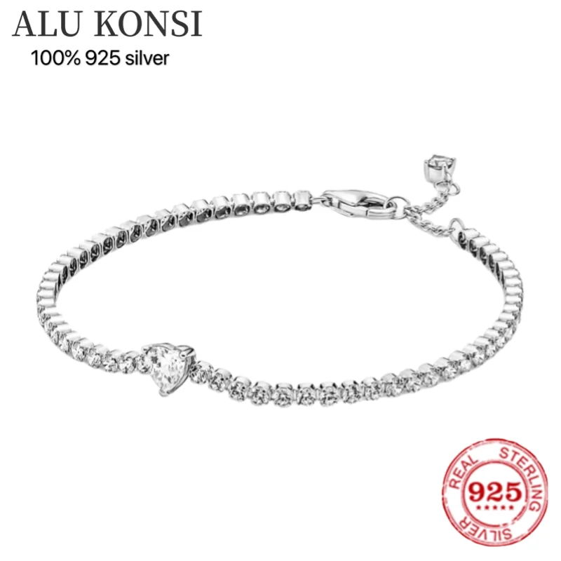 925 Silver Snake Chain Toggle Bracelet for Women