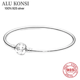 925 Sterling Silver Snake Chain Bangle Charms DIY Jewelry