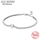 925 Silver Snake Chain Toggle Bracelet for Women