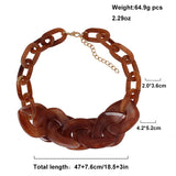 Chunky Chain Necklace Punk Hip-Hop Resin Jewelry