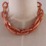 Chunky Chain Necklace Punk Hip-Hop Resin Jewelry