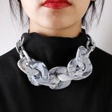 Chunky Chain Necklace Punk Hip-Hop Resin Jewelry