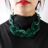 Chunky Chain Necklace Punk Hip-Hop Resin Jewelry