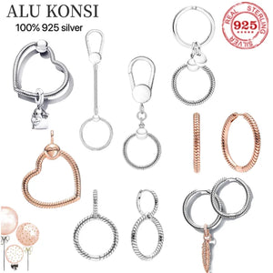 S925 Silver Pan Keychain Amulet Key Carry Earring for Women