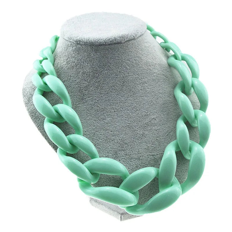 Frosted Plastic Bohemian Resin Long Necklace