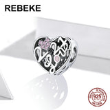 Sterling Silver 925 Heart Beads for Bracelet Making