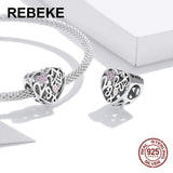Sterling Silver 925 Heart Beads for Bracelet Making
