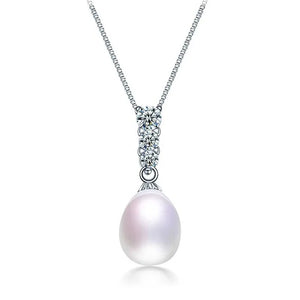 Romantic 925 Sterling Silver Pearl Pendant Necklace for Women