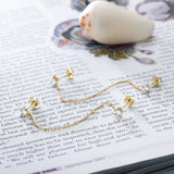 Joker Earrings 925 Sterling Silver Chain Water Droplets Cz Zircon Jewelry