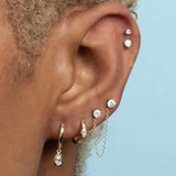 Joker Earrings 925 Sterling Silver Chain Water Droplets Cz Zircon Jewelry