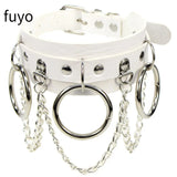 2021 Gothic Leather Choker Female Collar Women Punk Chain Cross Necklace