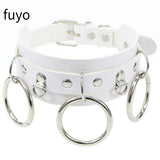 2021 Gothic Leather Choker Female Collar Women Punk Chain Cross Necklace