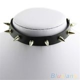 Punk Spike Leather Choker Collar Necklace Gothic Jewelry