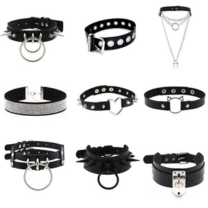 Love Punk Harajuku Collar LOVE Choker Necklace Heart PU Leather Choker