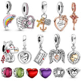 925 Silver Zircon Charms for 3mm Bracelets - DIY Jewelry