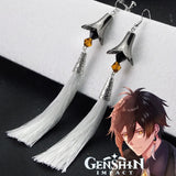 Genshin Impact Zhongli Tartaglia Earrings Cosplay Jewelry Props