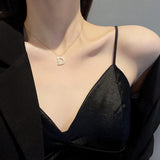 Titanium Steel D Letter Pendant Necklace for Women - Jewelry Gift