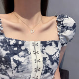 Titanium Steel D Letter Pendant Necklace for Women - Jewelry Gift