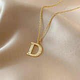 Titanium Steel D Letter Pendant Necklace for Women - Jewelry Gift