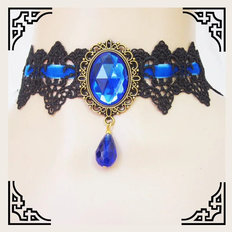 New Gothic Chokers Crystal Lace Neck Choker Necklace
