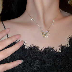 2021 Butterfly Pendant Necklace Layered Charm Jewelry Gift