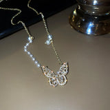 2021 Butterfly Pendant Necklace Layered Charm Jewelry Gift