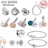 2021 Sterling Silver MOM Charm Bead for Bracelets Women DIY Jewelry Gift