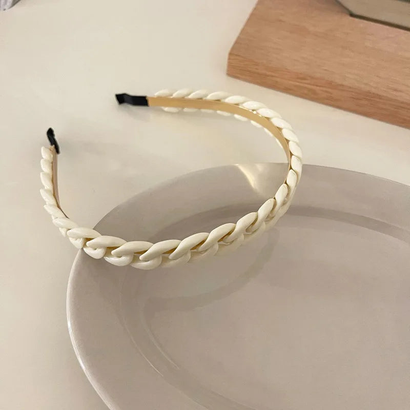 Acrylic Tortoise Braid Headband for Women
