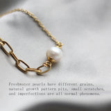 Titanium Steel Plating 18K Chain Zircon Pearl Bracelet for Women