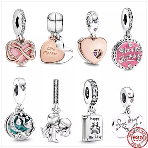 2021 Sparkling Infinity Heart Dangle Charm Pendant for Bracelet