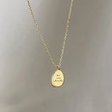 925 Sterling Silver Necklace English Alphabet Round Card Pendant Choker Jewelry