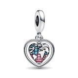 925 Sterling Silver Charm Beads Happy Family for Bracelets Women's Birthday