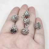 10pcs/bag Zinc Alloy Clock Flowers Shape Beads Tassels End Cap Charms