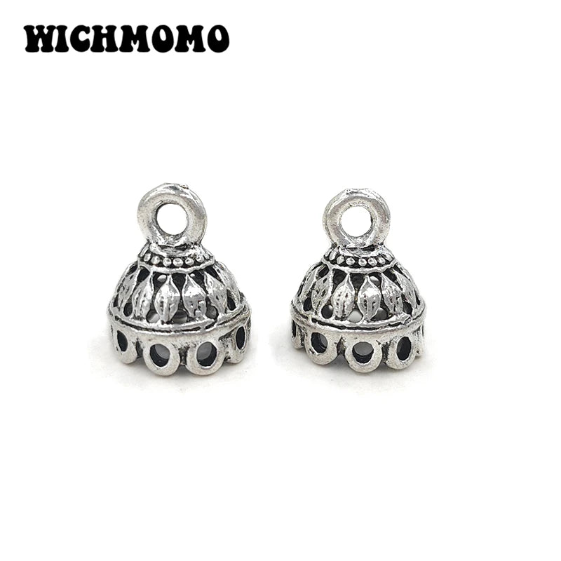 10pcs/bag Zinc Alloy Clock Flowers Shape Beads Tassels End Cap Charms