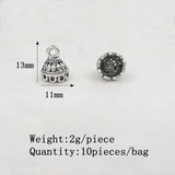 10pcs/bag Zinc Alloy Clock Flowers Shape Beads Tassels End Cap Charms