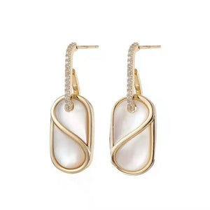 925 Silver Shell Geometric Earrings Women