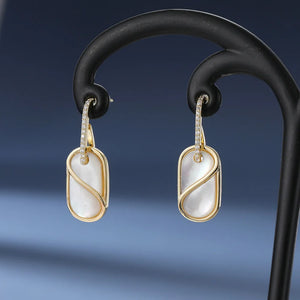 925 Silver Shell Geometric Earrings Women