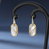 925 Silver Shell Geometric Earrings Women
